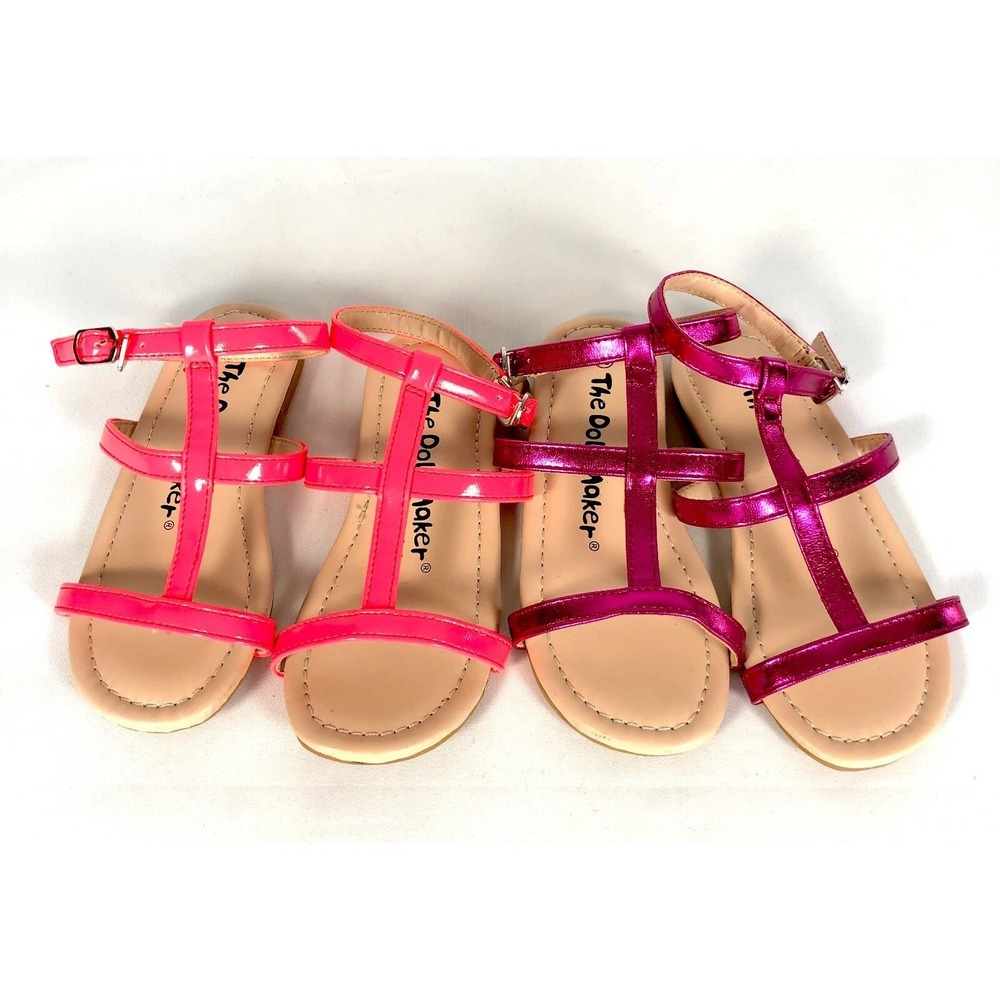The Doll Maker Toddler Girls Gladiator Sandals Lot 2 Size 10 Pink Purple New